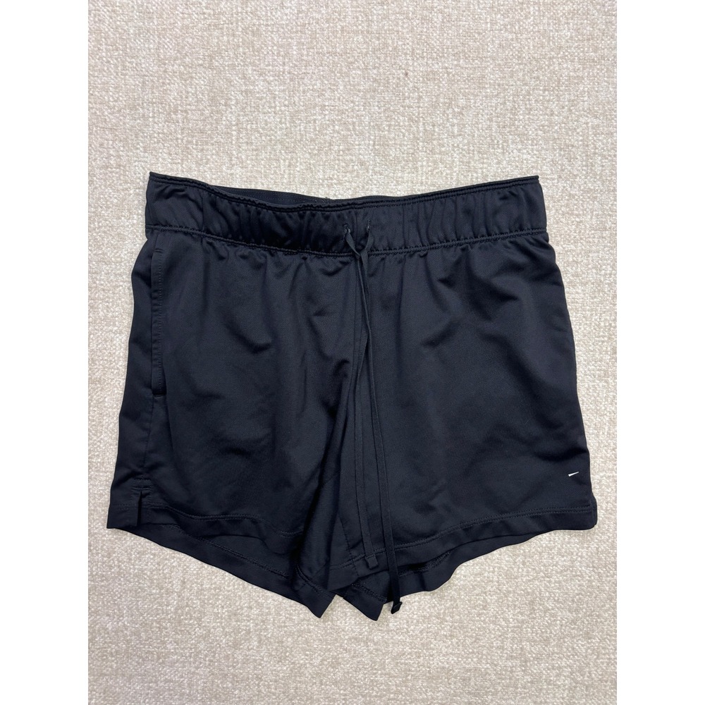 Nike Dri-FIT Womens Black Athletic Training Shorts XS Drawstring Pockets 2155